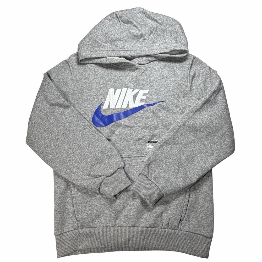 Nike Sportswear Club Fleece Hoodie Youth Large Fleece Lined Swoosh Logo Pullover